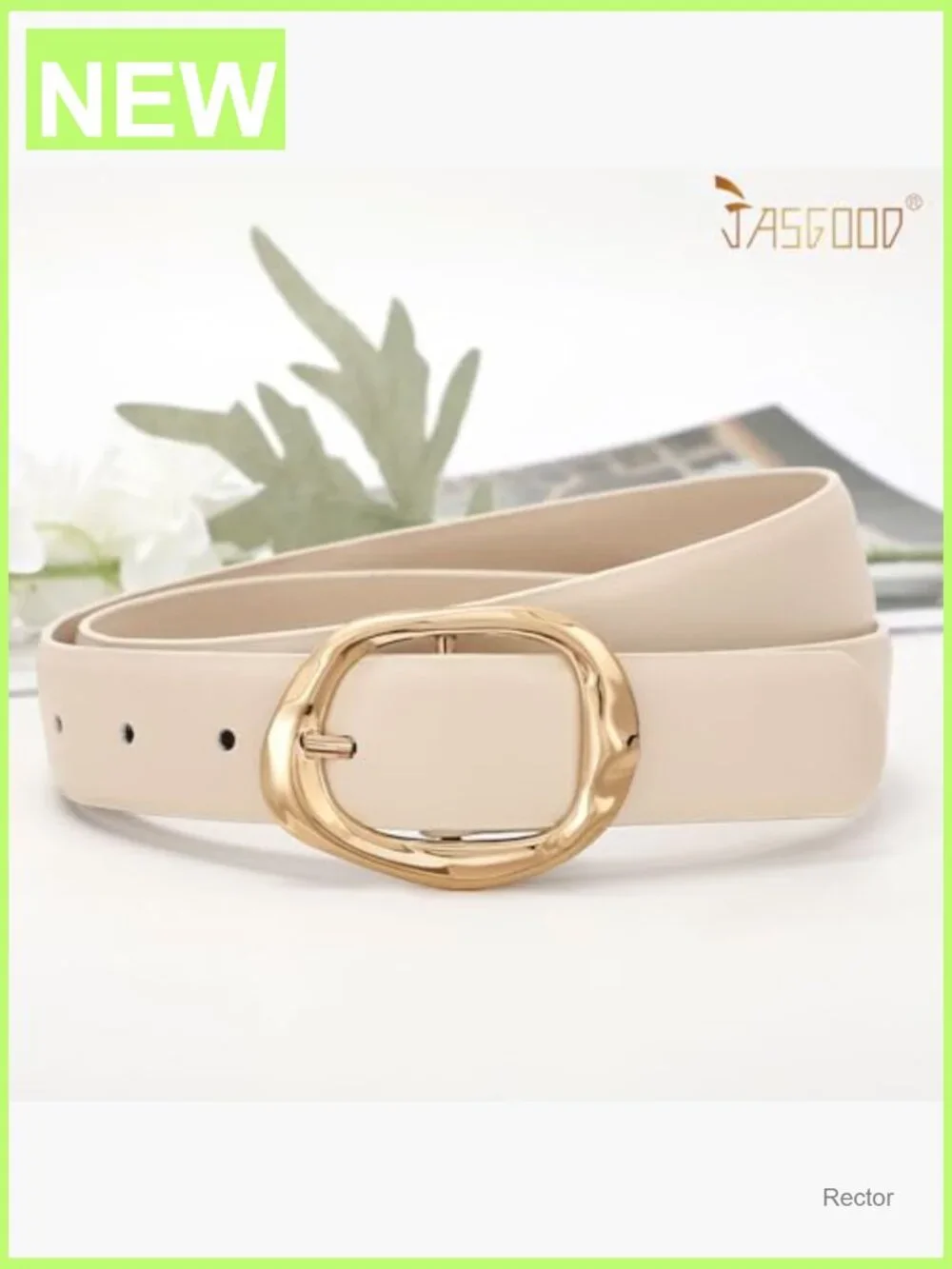 3 Pack Faux Leather Belts with Gold Buckle for Women
